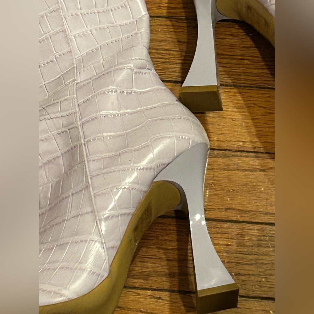 Aldo Elegant lilac Croc-Embossed Knee-High Boots size 10 - Picture 7 of 12